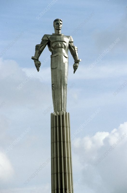 Yuri Gagarin statue made up of titanium.