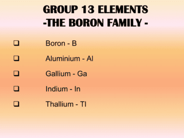 Group 13 elements